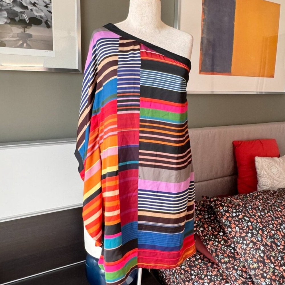 Colorful Striped Off-Shoulder Dress